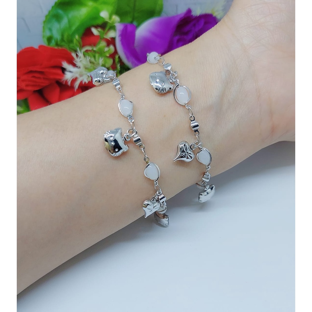 Gelang Silver Xuping Love Hello Kitty 008