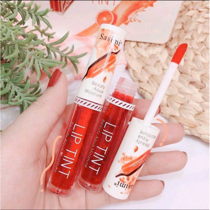 LIP TINT  SASIMI MAKE UP THAILAND ORANGE BLOOD LIPTINT BEAUTY AQUA SUPER MOISTURIZING NO.S848