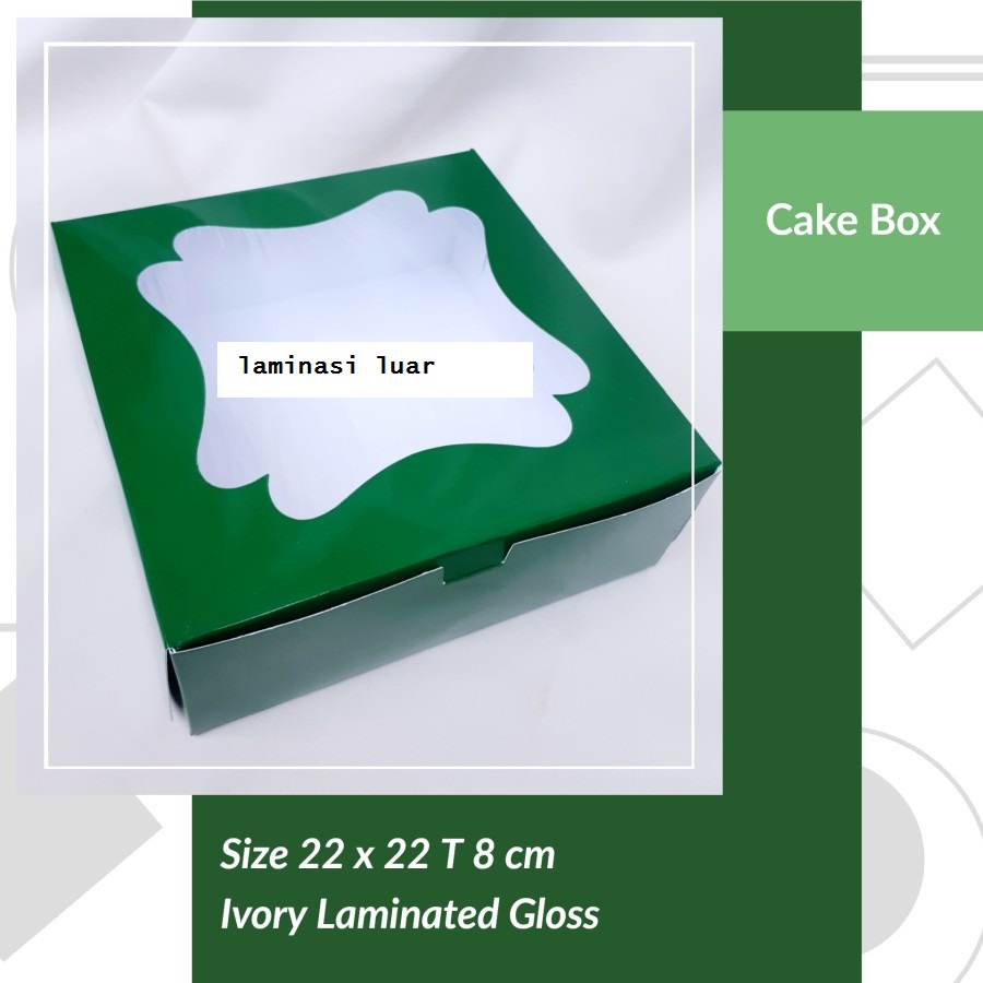 

Cake Box 22 Green / Gable Box / Box Tart / Box Kue Lebaran 32208