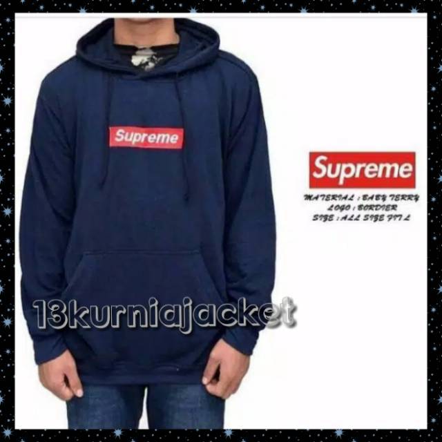 SWEATER HOODIE SUPREME NAVY MAROON PUTIH HITAM PINK MUDA / SWEATER PRIA WANITA/HOODIE SUPREME M,L,XL