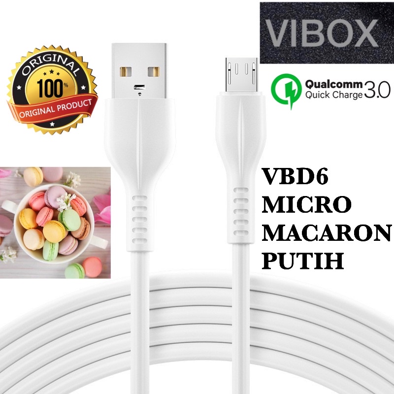 GROSIR KABEL DATA MAKARON VIBOX VBD6 MICRO FAST CHARGING