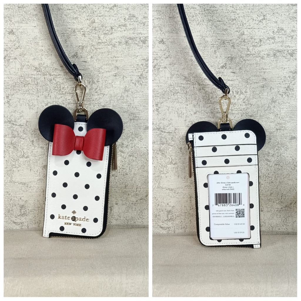 

Lanyard Kate Spade KS Minnie Mouse White Multi New Original