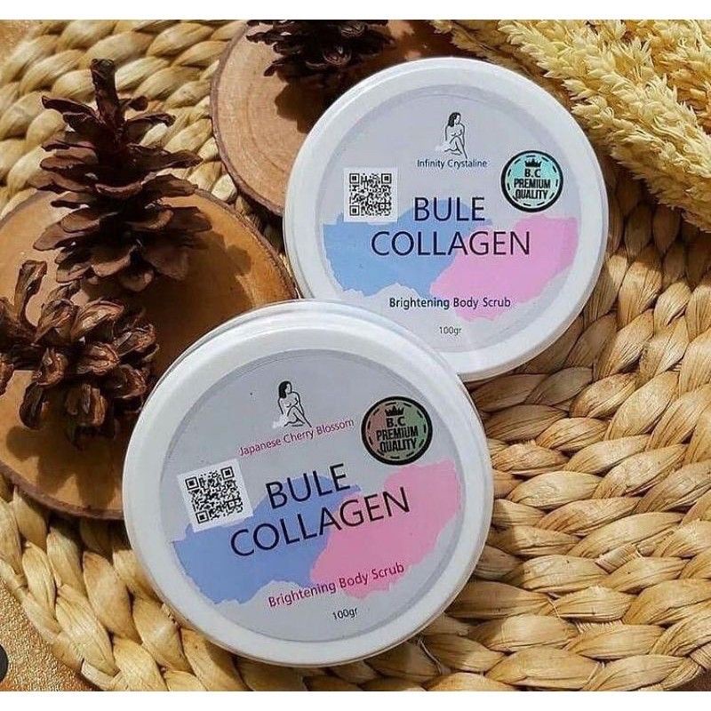 Bule Collagen Brightening Body Scrub pemutih Badan Original