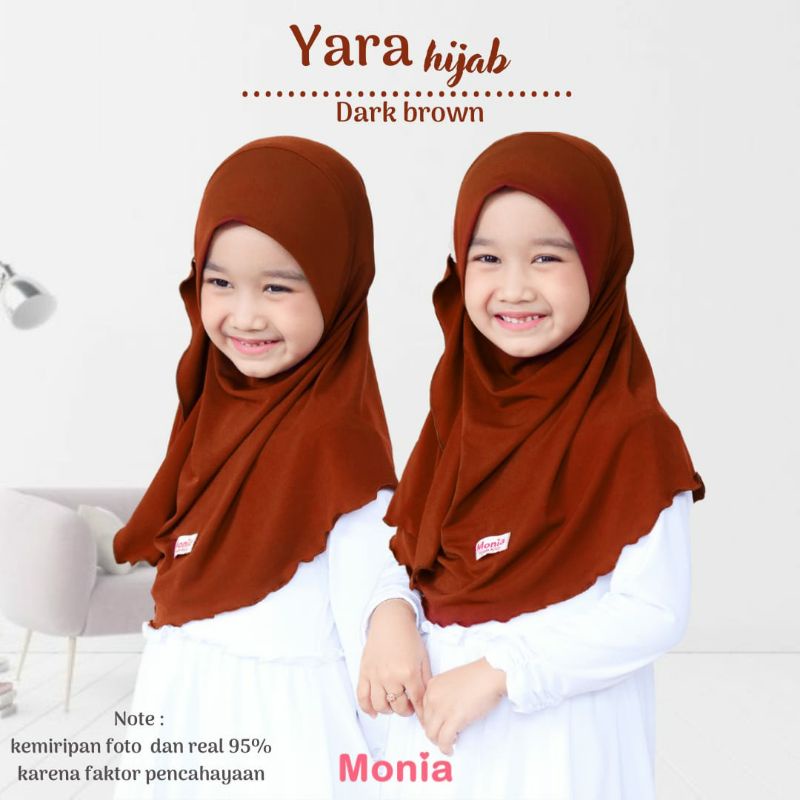 Yara Hijab by Monia Hijab Kids Dark Brown size MLXL | Hijab terlaris