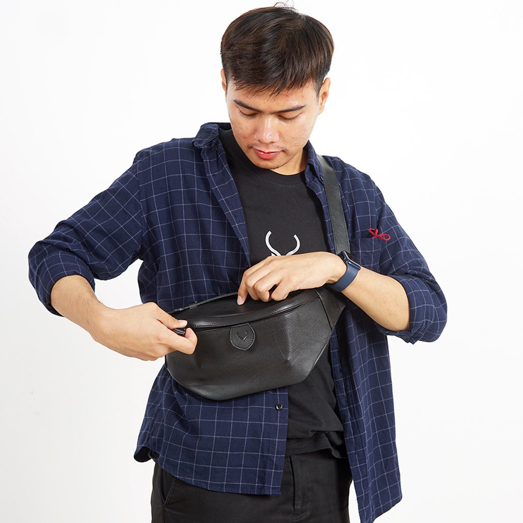 WAIST BAG KULIT SAPI ASLI l Brangus Waist Bag l by BULL.LTHR