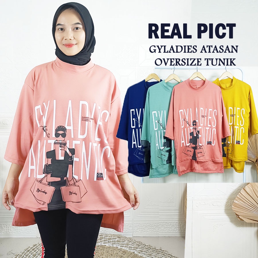 CARLINA GYLADIES ATASAN OVERSIZE TUNIK BLOUSE WANITA