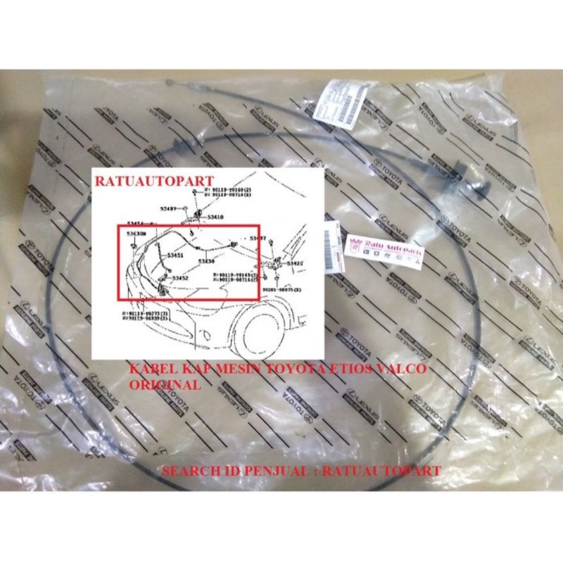 Kabel Pembuka Kap Mesin Toyota Etios Valco