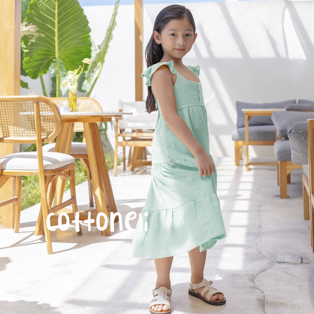 LILOU - Dress Anak Layer Tumpuk Linen Panjang