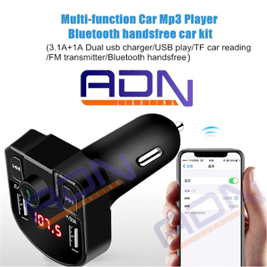 M9 2 Port USB Car Charger Handsfree Bluetooth FM Transmitter Mobil Rp85.000