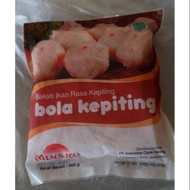 

Minaku Bola Kepiting 500gr/Baso Ikan Rasa Kepiting Minaku