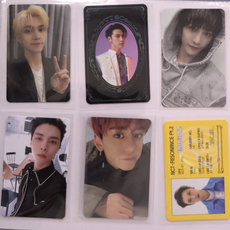 pc photocard nct johnny regulate yangyang id yb ten lucas hendery resonance past kihno