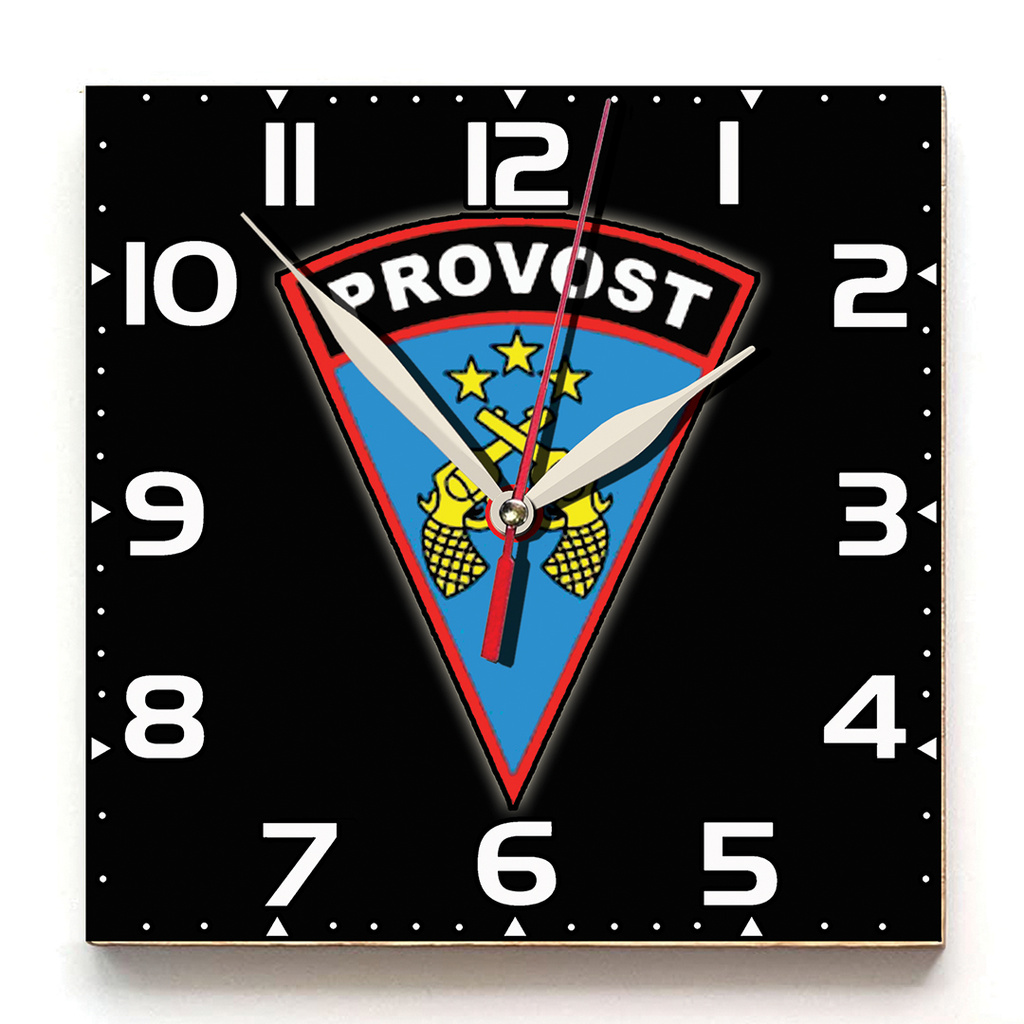 JAM DINDING UNIK KARAKTER LOGO PROVOST . KAYU 30x30