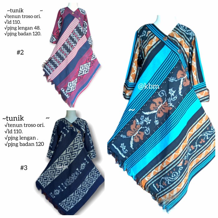 BATIK SOLO TUNIK TENUN TROSO ASLI / DRESS / TUNIK HIJAB TENUN ORI