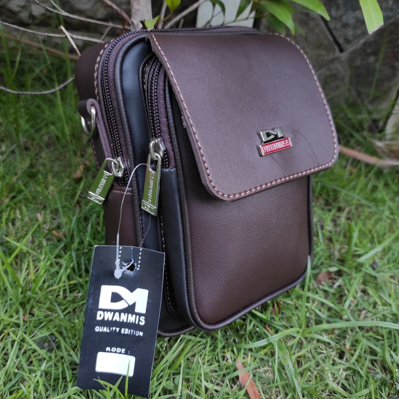 Tas Selempang Pria Original DM | Tas Bahu Pria Kulit Sintetis Premium | Sling Bag Pria Original DM