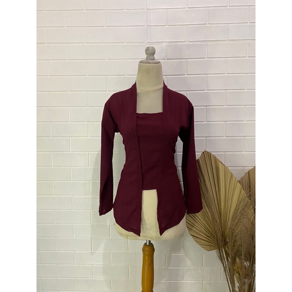 Kebaya bali mostcref bed lengan panjang-Maroon