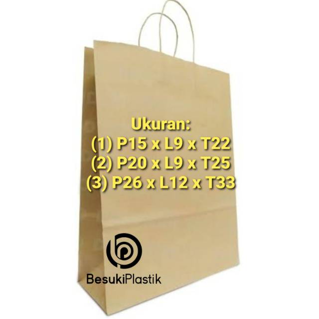 

Tas Kertas COKLAT | Tas Tali Kertas KRAFT | Kraft PaperBag Tali | PaperBag Coklat Kertas