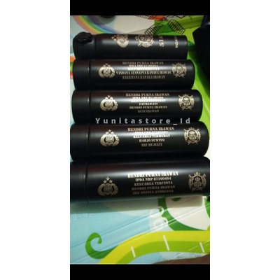 Tumbler polri custom nama Termos digital suhu dan kancing