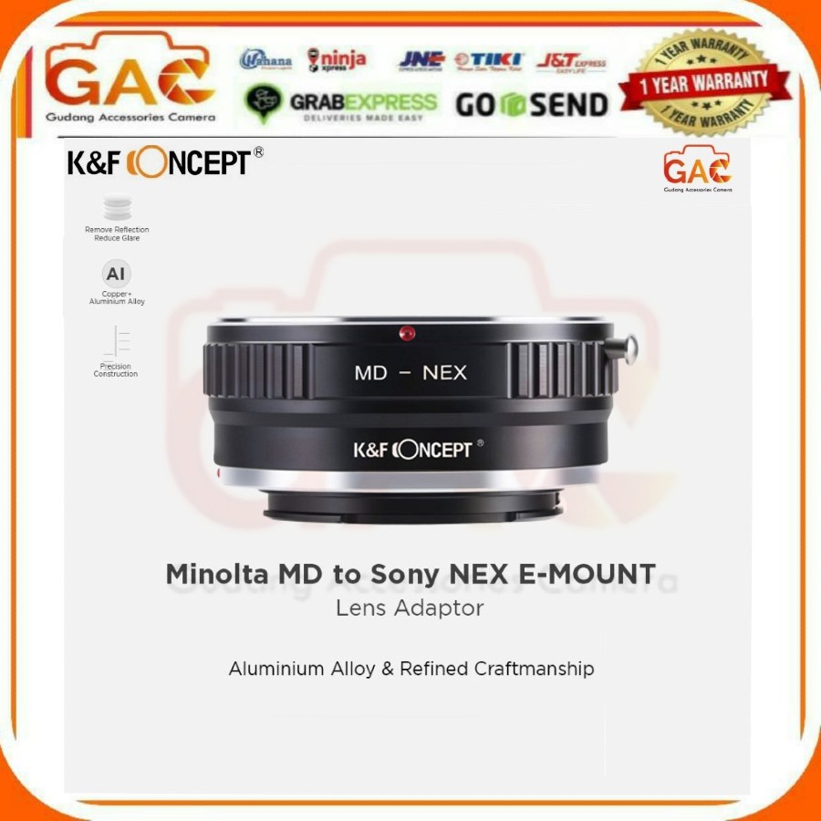 Adapter Lens Mount Minolta MD to Sony Nex E-Mount KNF Concept