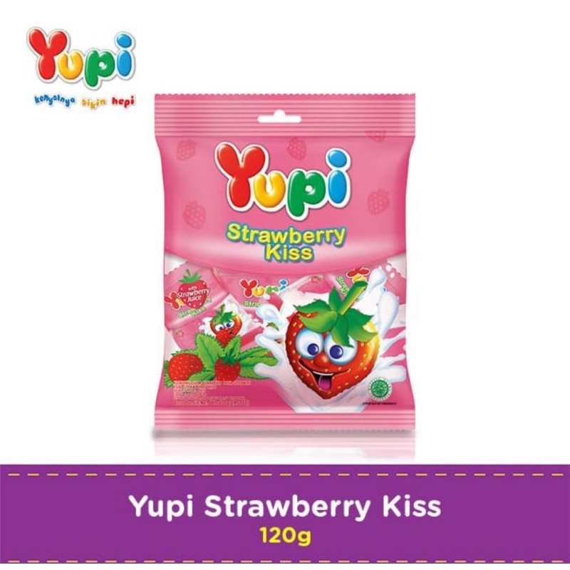 

yupi strawberry kiss pack 120 gram