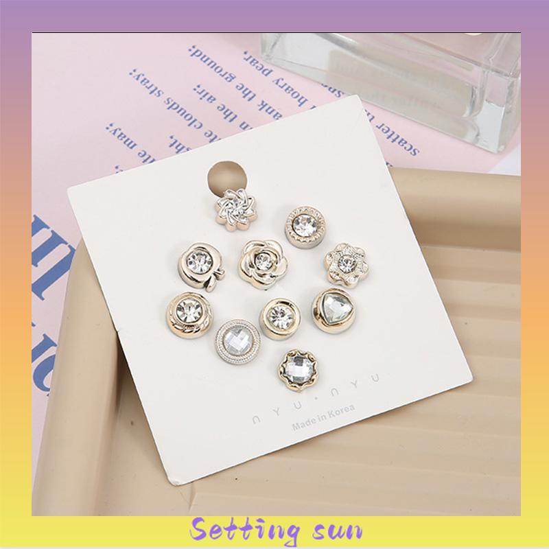 5 / 10PCS Bros Pin Wanita Model Invisible Tanpa Kancing Dapat Dilepas Untuk Pakaian / Sweater TN