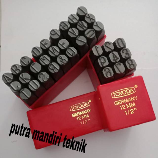 Letter punch / Alat ketok angka dan huruf ukuran 12mm Fulset lengkap