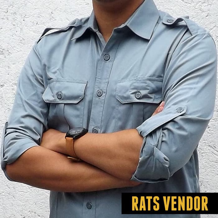 Kemeja Outdoor / Lapangan / Gunung / PDL Lengan Panjang Abu-Abu