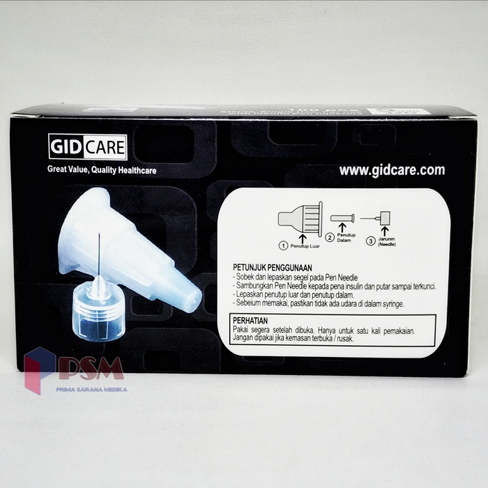 GIDCARE Pen Needle 31G x 5mm / Pen Nidle Insulin 31G