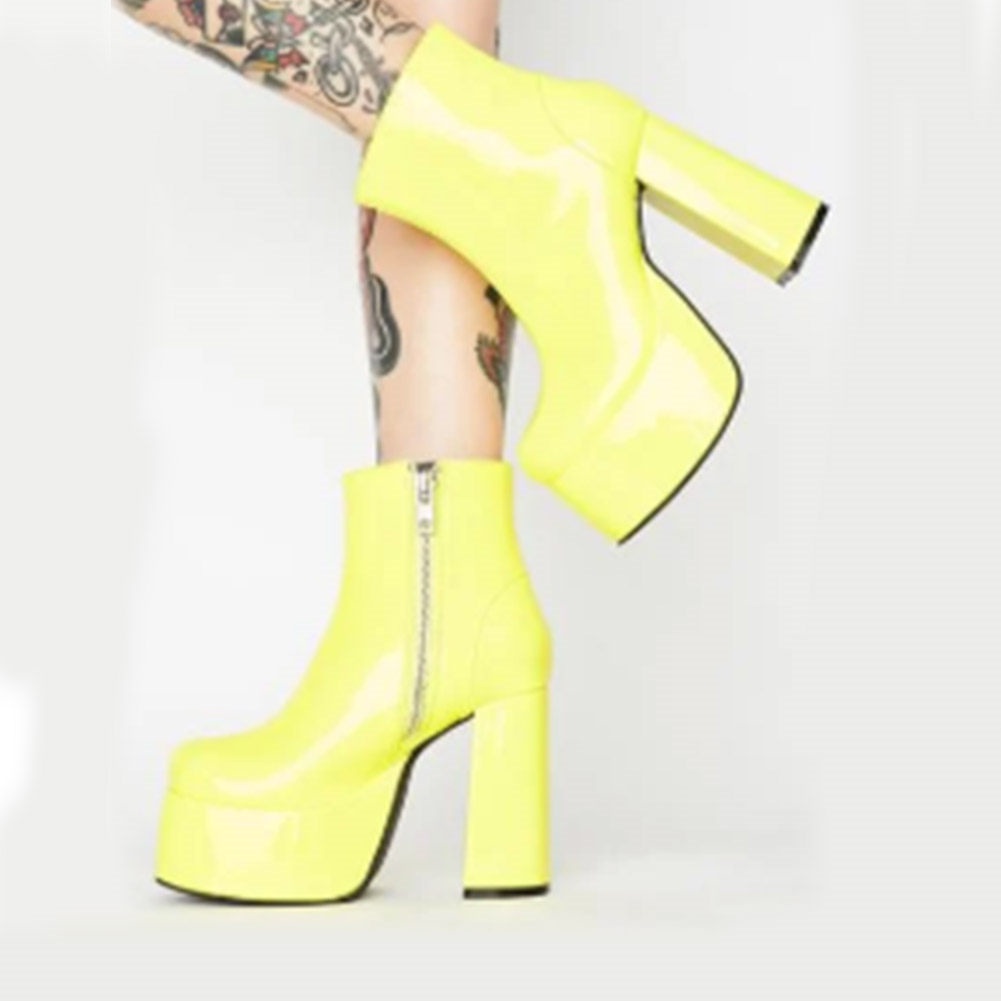 platform boots yellow