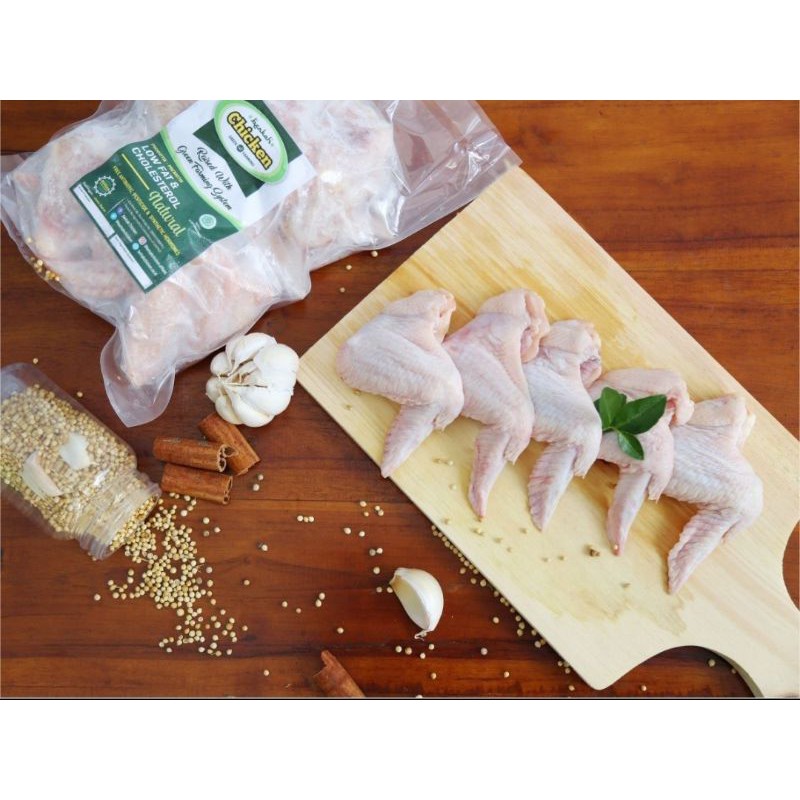 

sayap ayam organik/ berkah chicken/ayam probiotik/ non msg /non pengawet