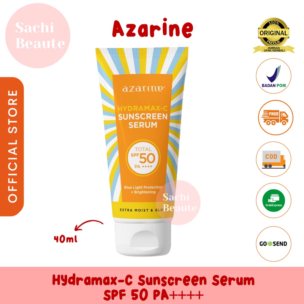 Azarine Azarin Hydramax Hydramax-C Sunscreen Serum SPF50 PA++++ 40ml Tabir Surya Suncreen Hydrasoothe Gel