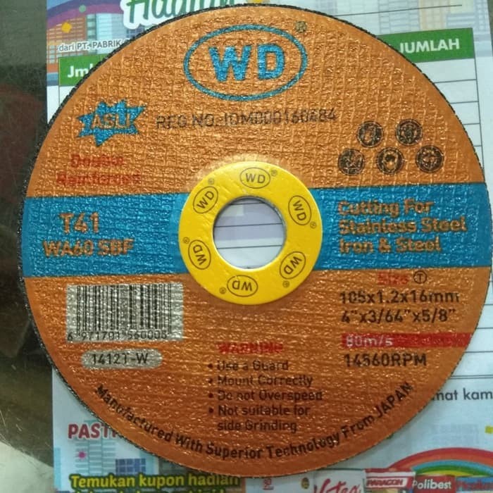 GROSIR Batu Potong Gerinda Asli Original WD 4" Murah DPM