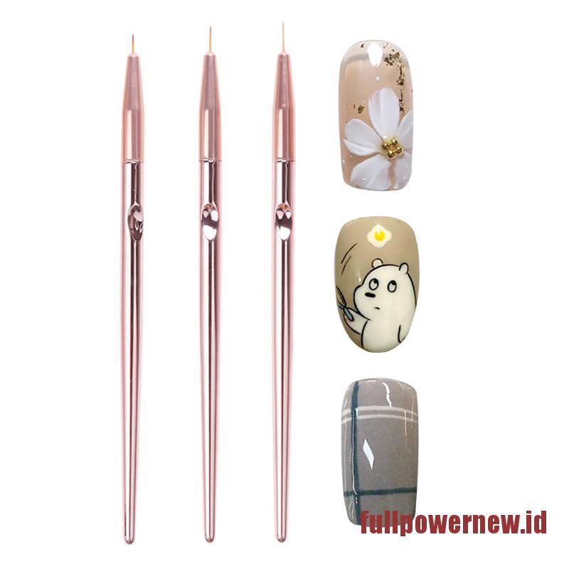 【COD】3pcs Nail Art Brush Set Line Drawing Painting Pen UV Gel Polish Manicure Tools