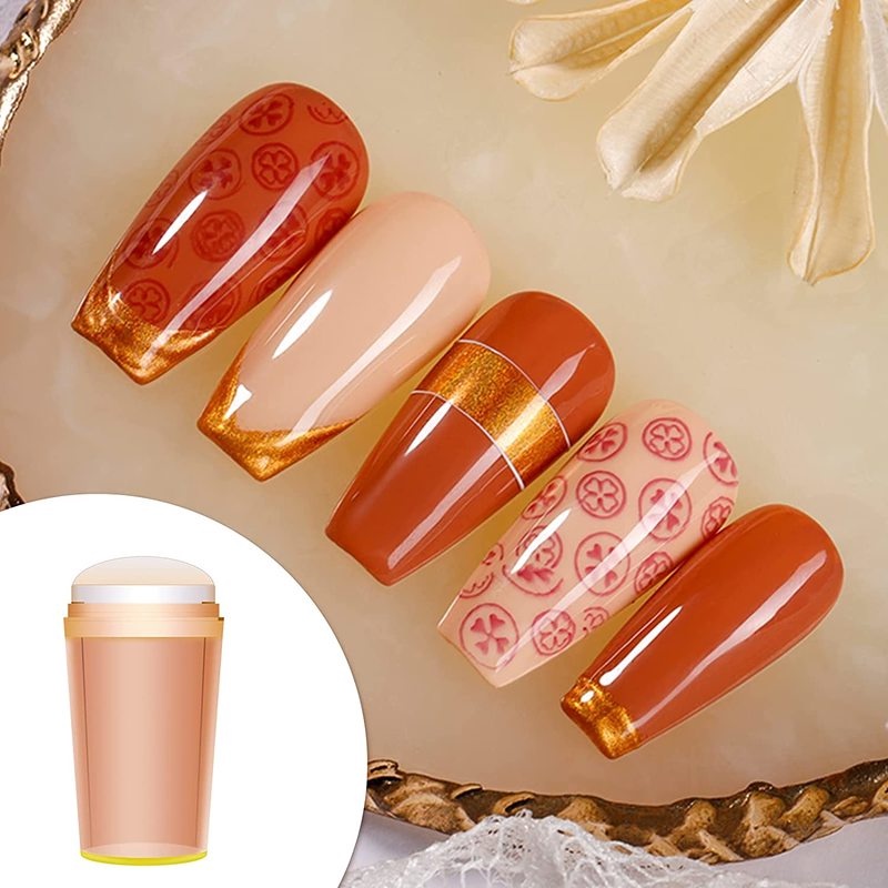 1 Set Stamper Scraper Bahan Silikon Transparan Fluorescent Untuk Nail Art