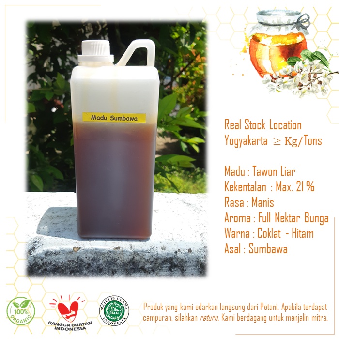 

Madu Sumbawa Lebah Liar Madu Super Hutan Asli Madu Kebugaran Stamina Natural Raw Honey 1 Kg