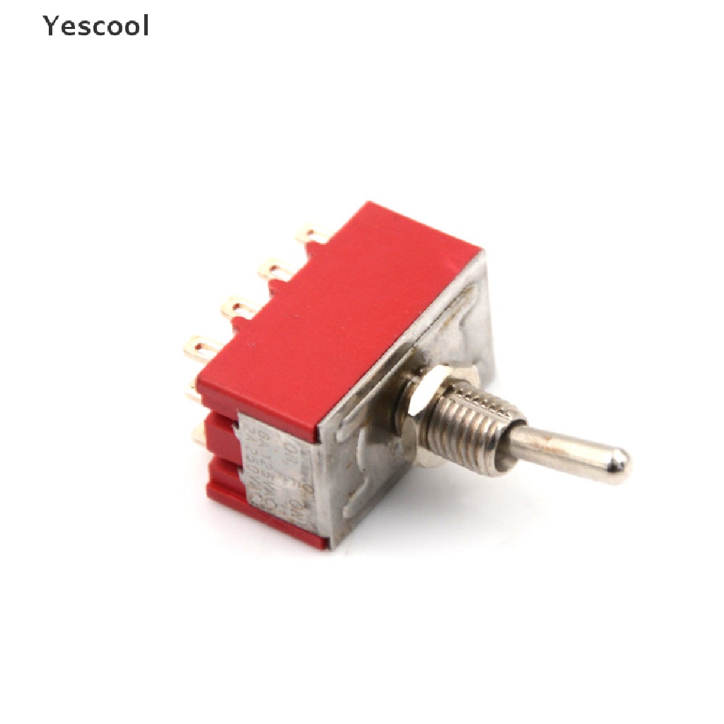 Yescool MTS-402 6A / 125VAC 2A / 250VAC 12 Pin 4PDT ON / 2 Posisi Toggle Switch Mini