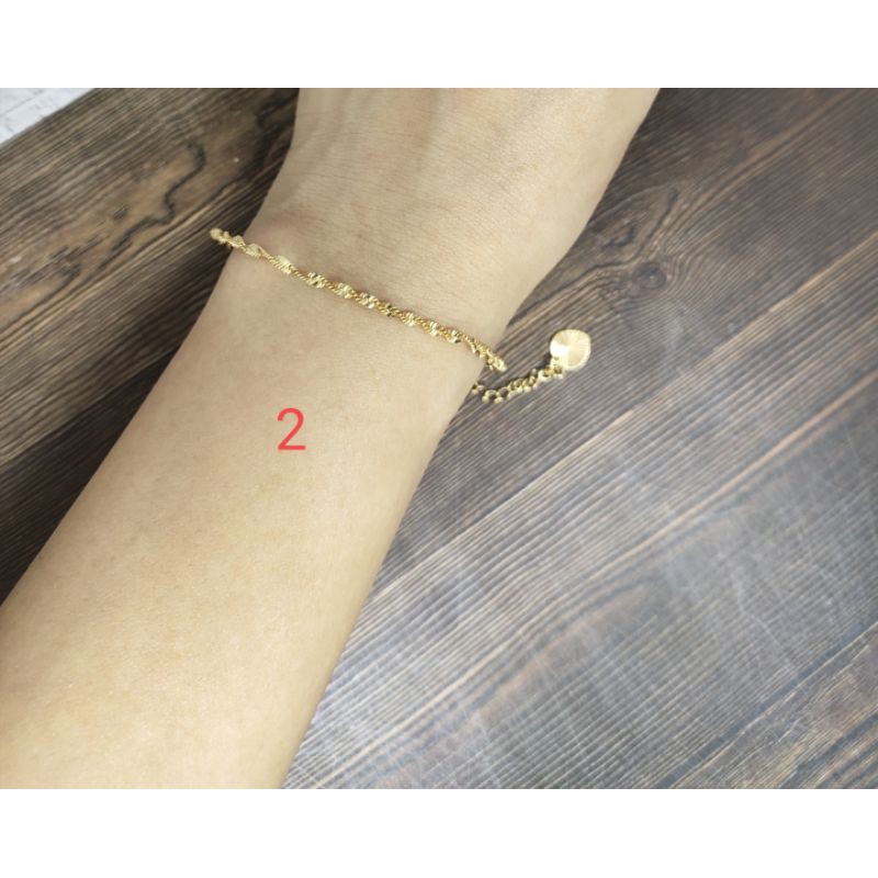 Fifi Fashion Gelang Simple Model Perhiasan Lapis emas 28#