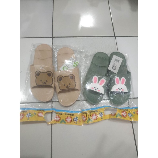 Sandal Selop Jelly Karet Wanita Balacca 060 motif Beruang dan Kelinci 24-29 (EL) 30-35 (DS) 36-40(DJ