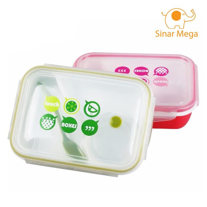 Yooyee Lunch Box 414 3 sekat Bento /Tempat Makan Yooyee / yooyee 414 - Fuchsia