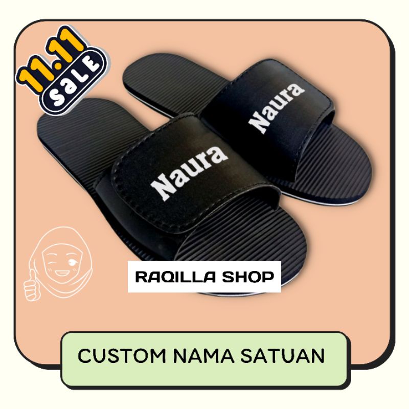 Sandal custom nama selop satuan sandal nama custom satuan model selop