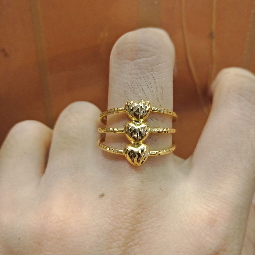 Cincin selisih love hati anak dan dewasa emas asli kadar 700 70% 16k 22 11 12 13 14 15 16 17 18