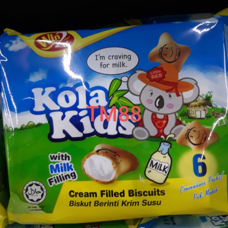 

WIN WIN KOLA KIDS WITH MILK FILLING/BISKUT ISI KRIM SUSU