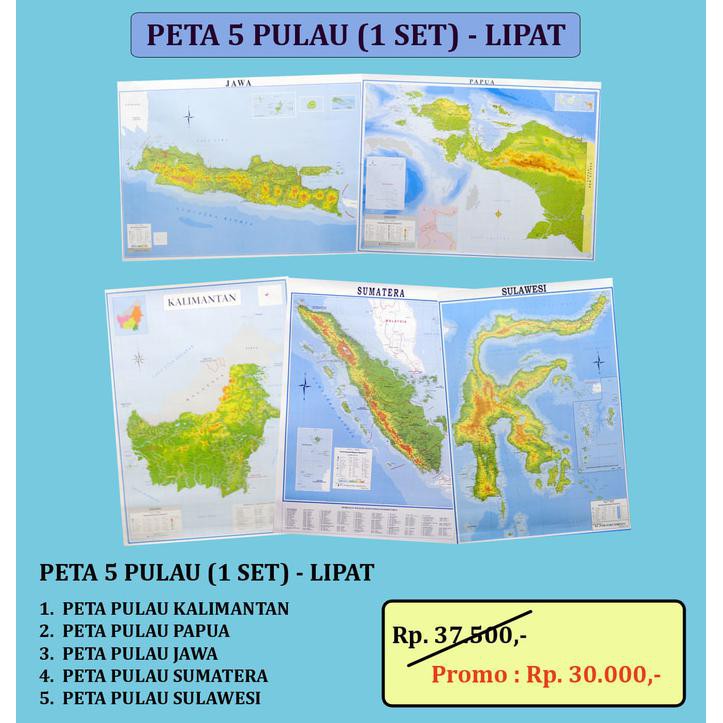 Peta 5 Pulau - Lipat (1 Set = 5 Buah Peta)