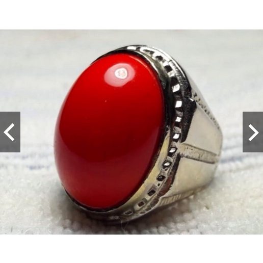 Batu akik Cincin Pria Natural Red Coral Marjan
