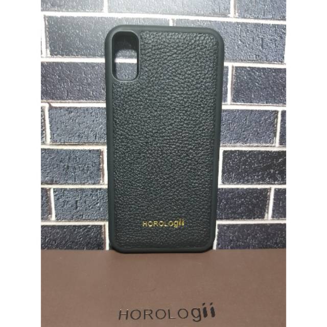 Horologii premium germany cow leather casing for Iphone X black