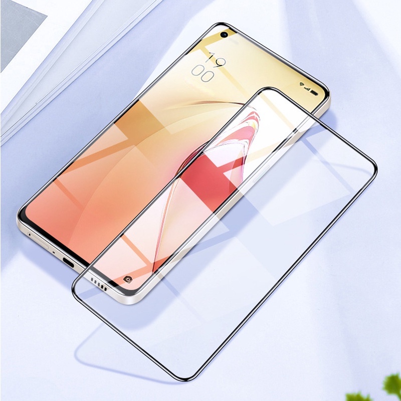 1pc Pelindung Layar Tempered Glass HD 9H Anti Silau / Sidik Jari Untuk Oppo Reno 8 Series