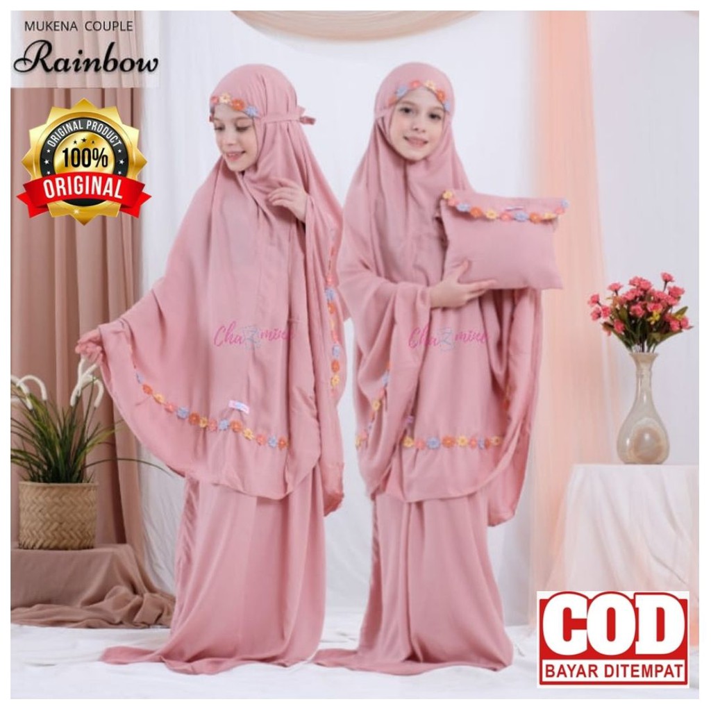 Mukena Anak Perempuan Mukena Rayon Set Anak Mukena Chazmine Rainbow