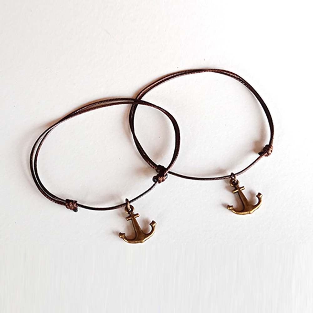 Gelang Couple Jangkar Bronze Simple Knot Waterproof