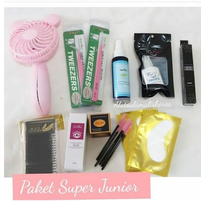 PAKET EYELASH EXTENSION SUPER JUNIOR 1 include kipas