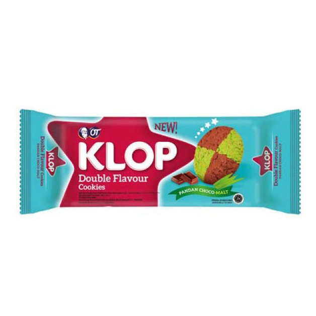 Biskuit Klop Double Flavour Cookies Pandan Chocomalt 110gr