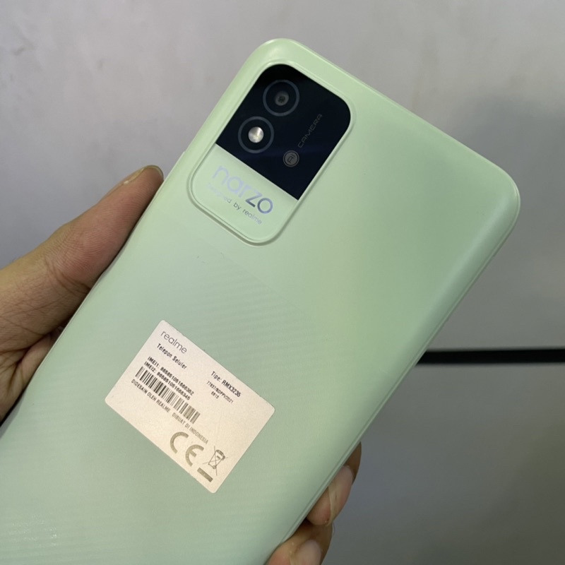 realme narzo 50i ram 4gb internal 64gb second bekas pakai fullset original mulus